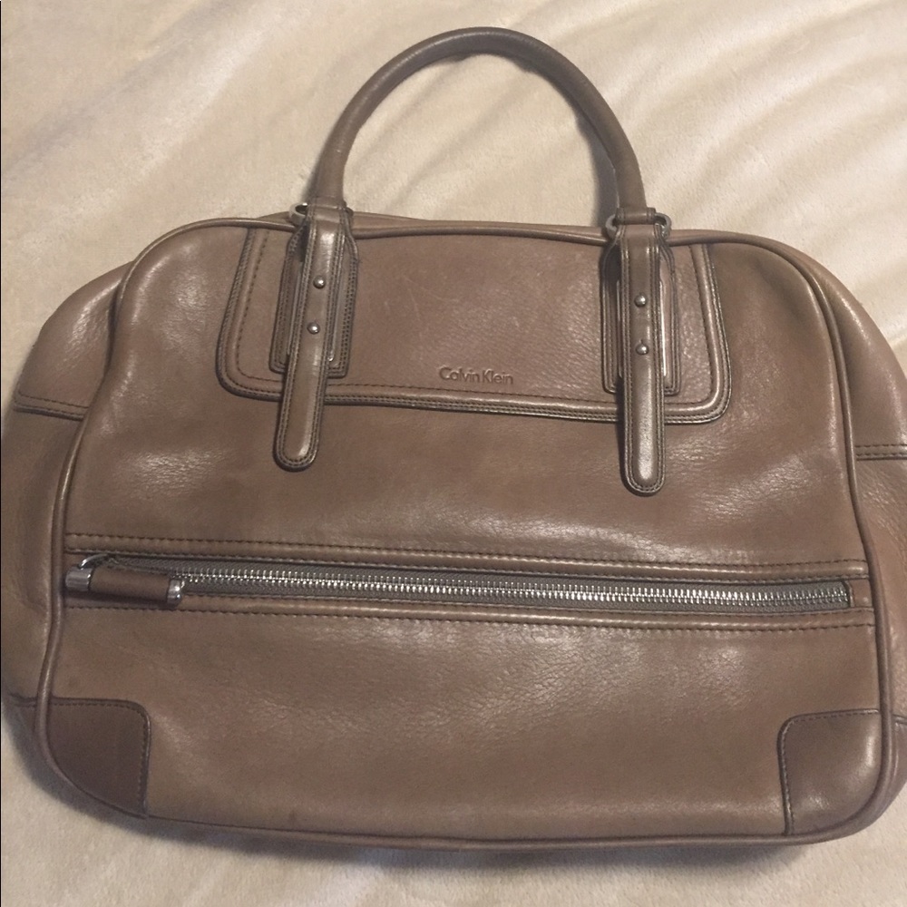 Calvin Klein leather bowling bag purse